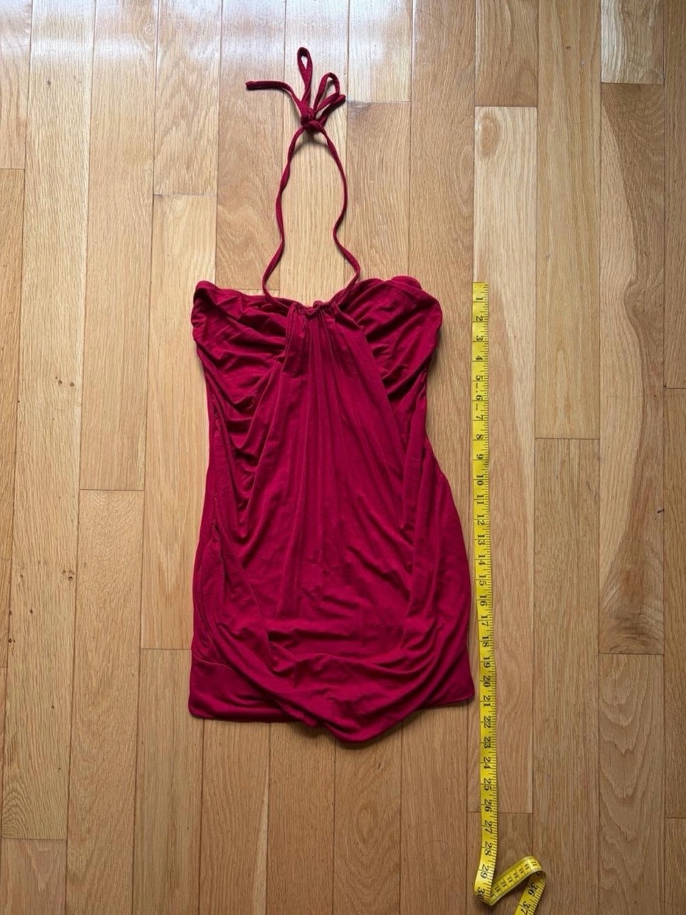 Amazon Red Halter Mini Dress